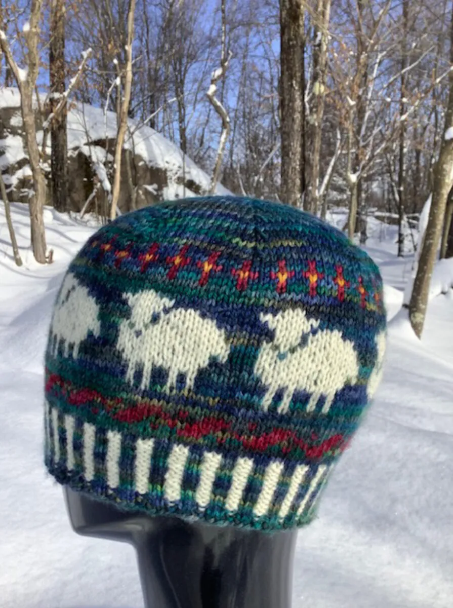 handmaiden-patterns-heirloom-sheep-hat-patron-tricot-bonnet-jacquard image 1