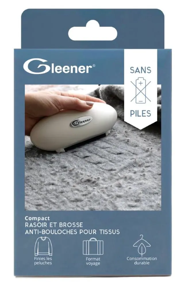 gleener-on-the-go-rasoir-anti-bouloche-voyage-bleu-ardoise image 1