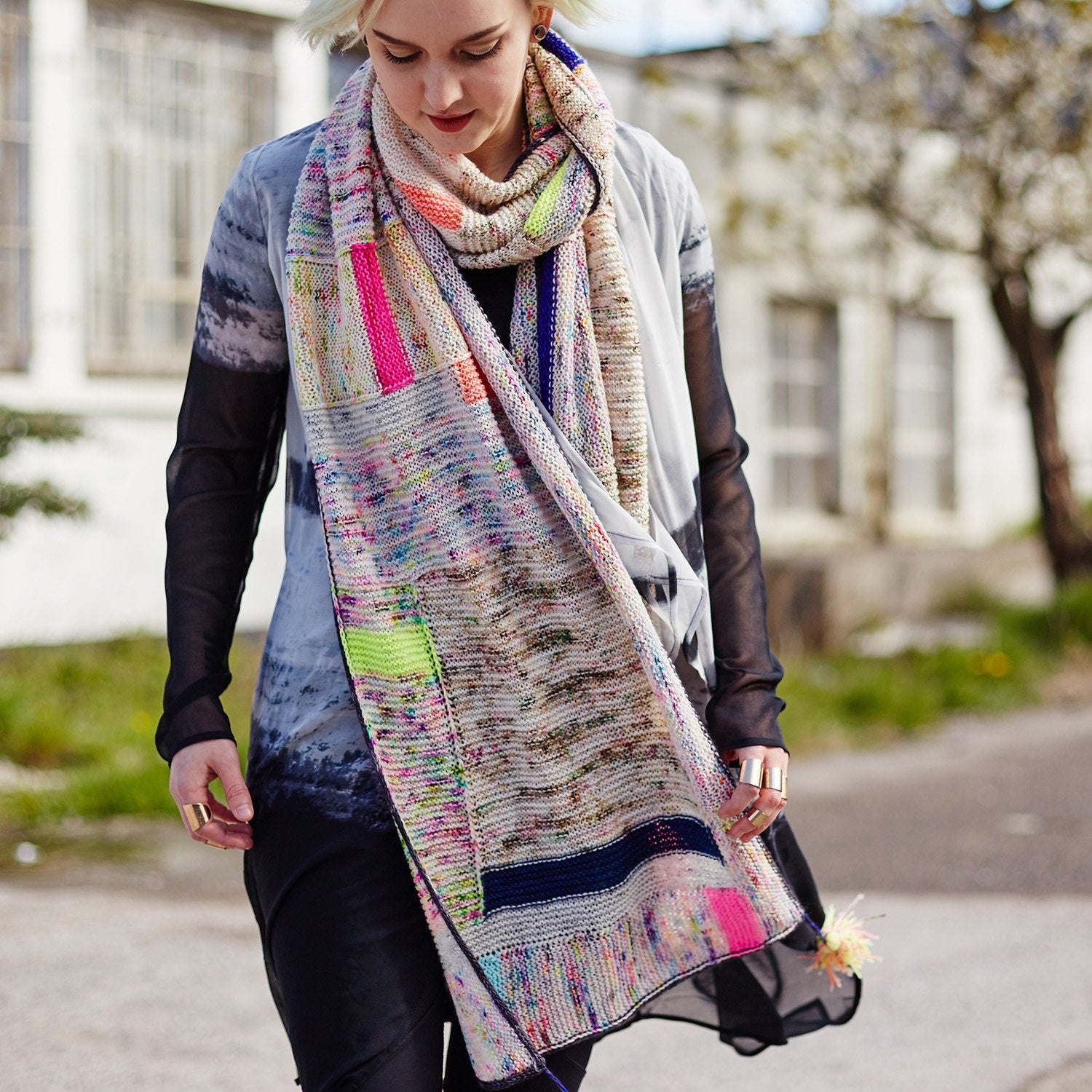 hedgehog-fibres-scarfy-thing-patron-tricot-foulard-pdf image 4