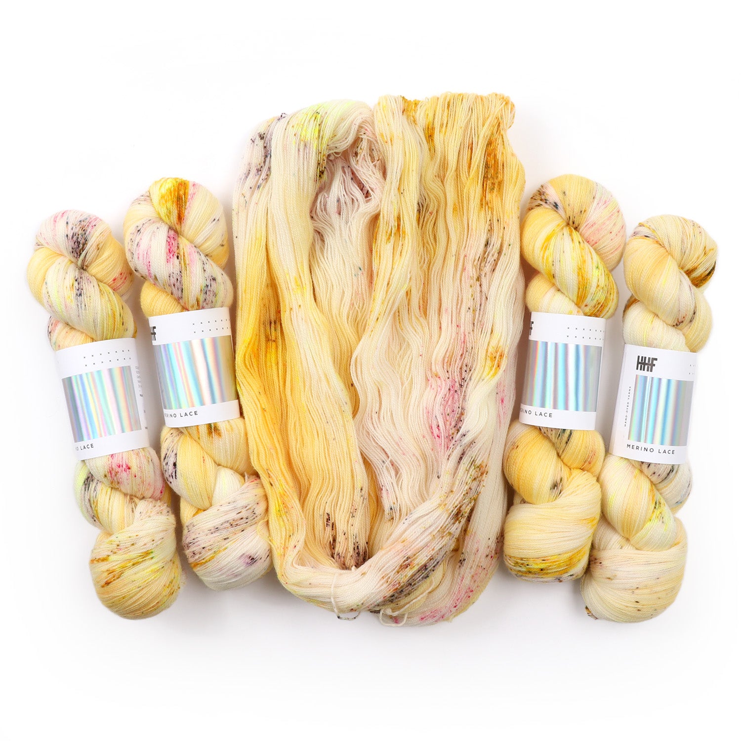 hedgehog-fibres-custom-dye-order-mellow-yellow-fil-kidsilk-lace image 7