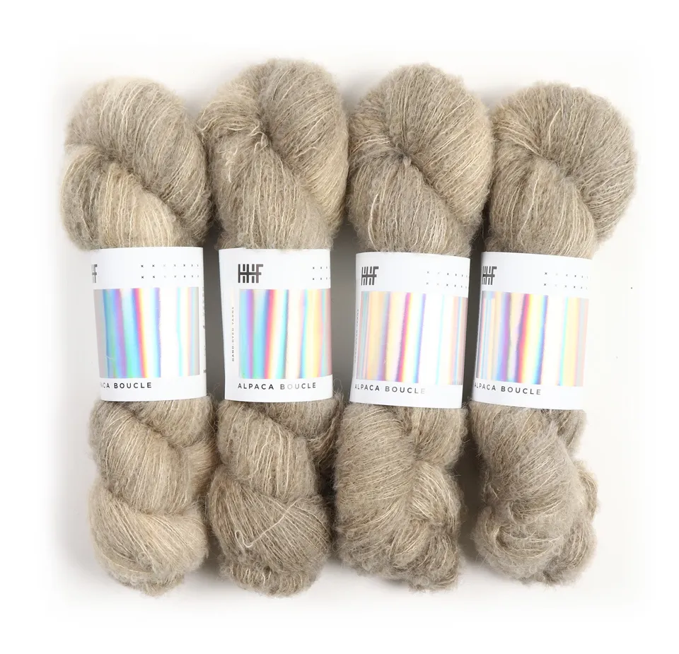 hedgehog-fibres-alpaca-boucle-stone-fil-100g-alpaga-soie image 1
