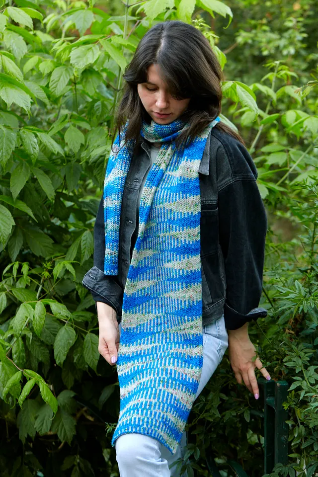 gusto-wool-flicker-scarf-patron-tricot-charpe-brioche image 1