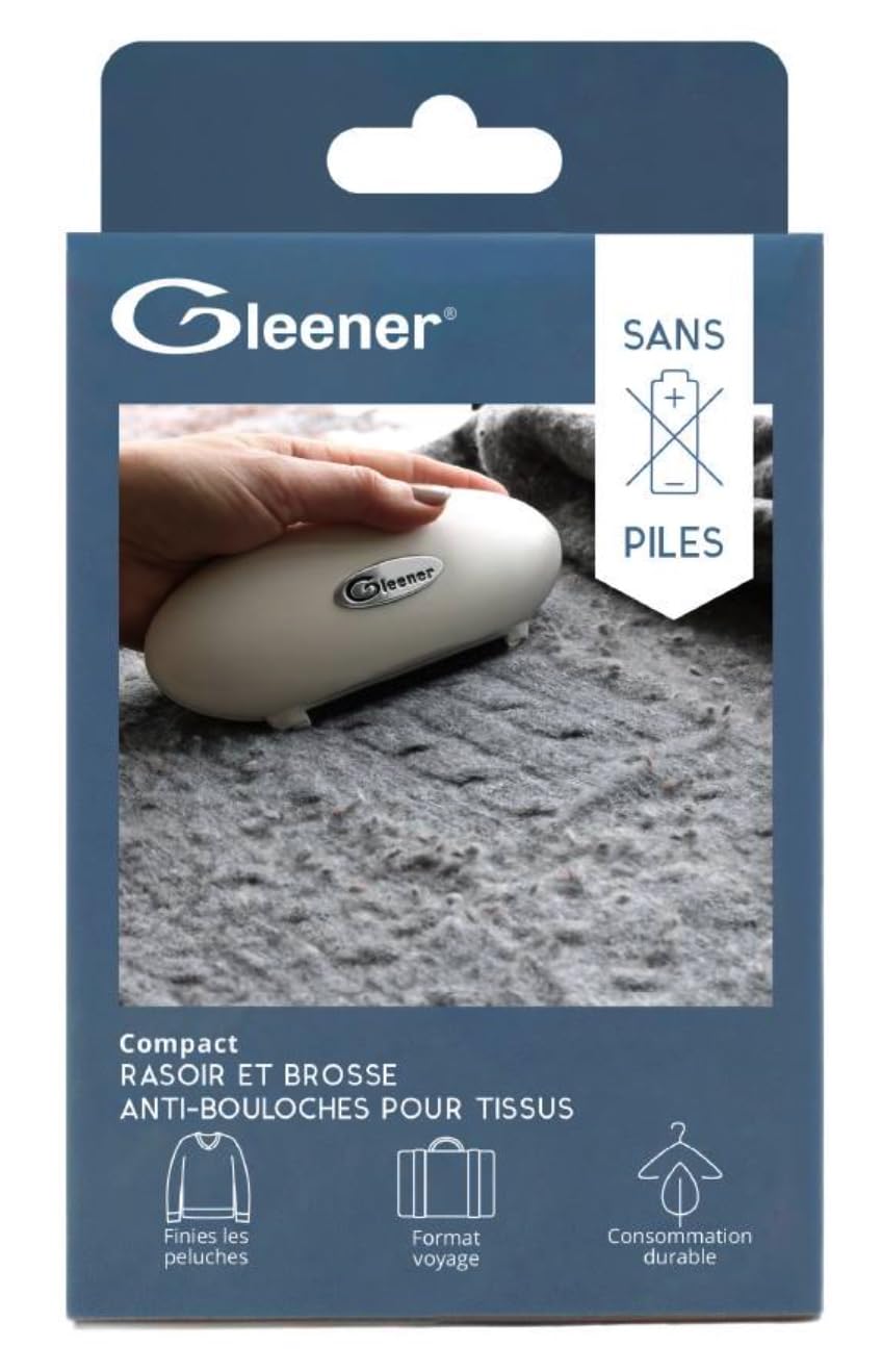 gleener-on-the-go-rasoir-anti-bouloche-voyage-bleu-ardoise image 1