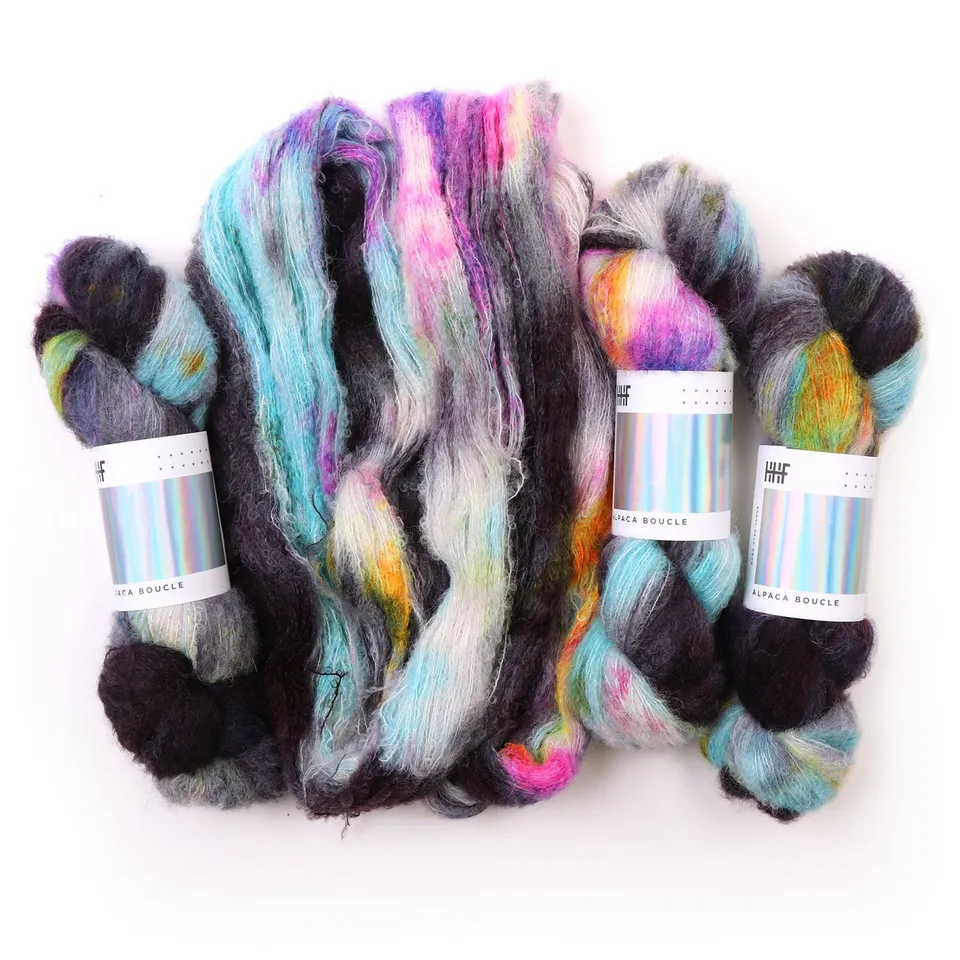 hedgehog-fibres-alpaca-boucle-fil-static-100g-620m image 1