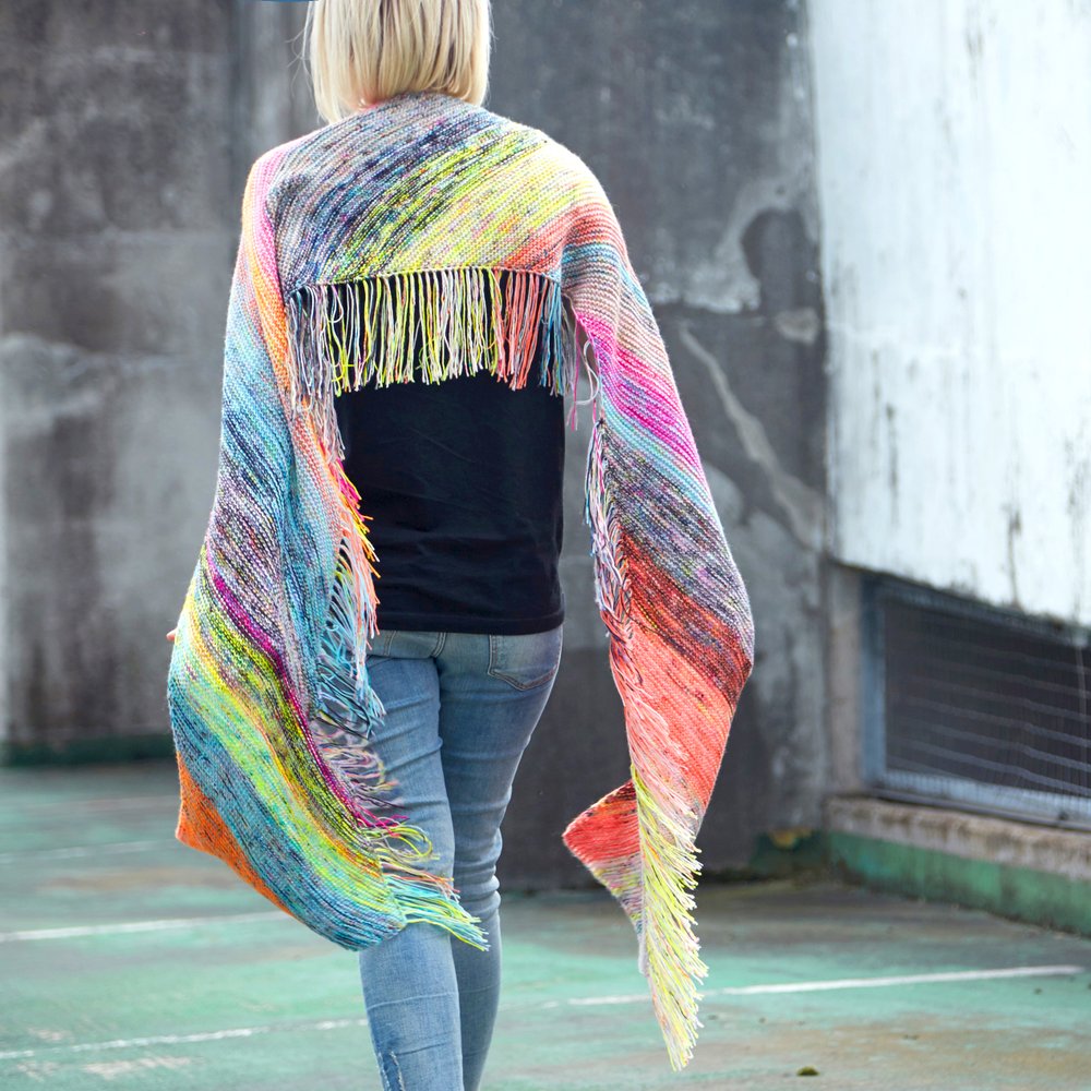 hedgehog-fibres-flying-fringe-patron-tricot-charpe-biais image 4