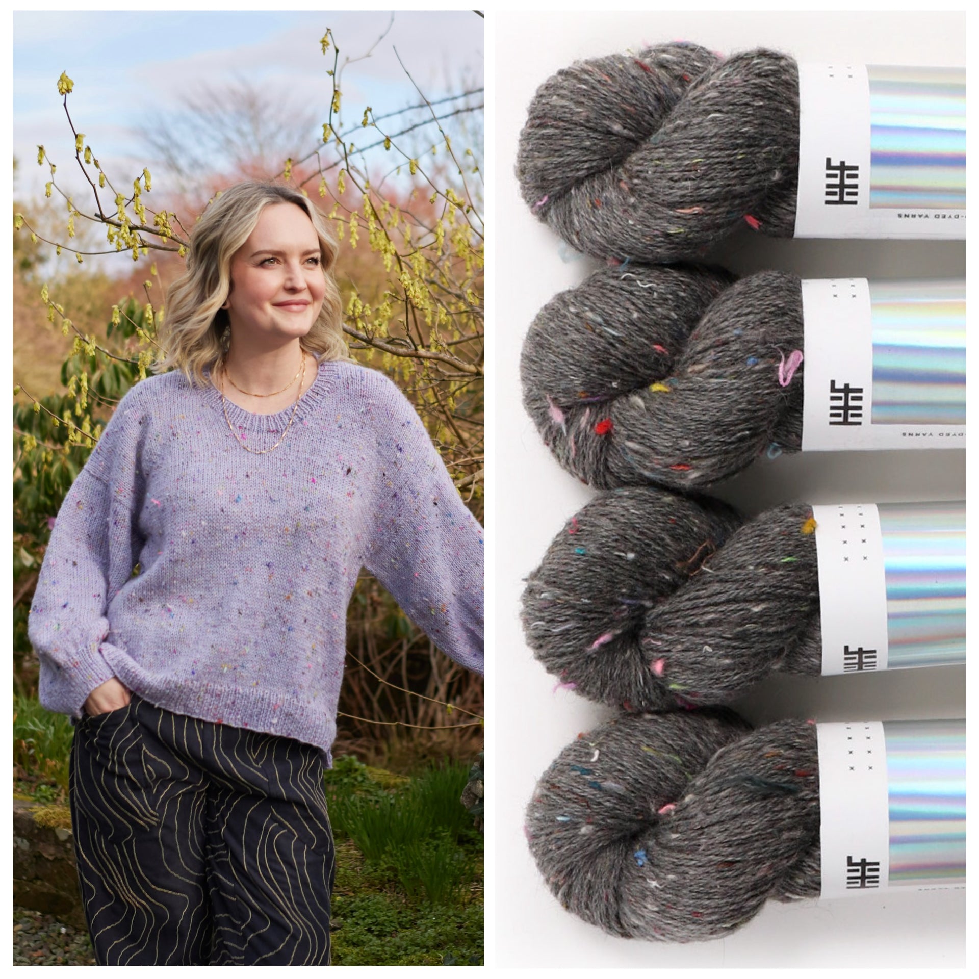 hedgehog-fibres-cozy-tweedy-set-laine-tweed-soot-5-cheveaux image 1